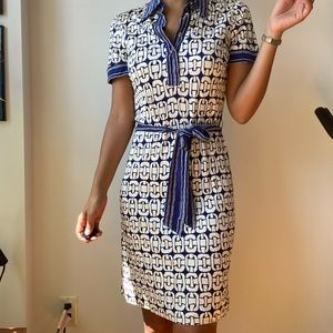 Blue & white Chain print Trina Trurk Dress - so 8